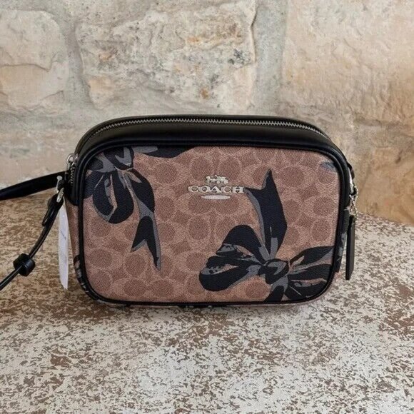 COACH Jamie  Bow Print CZ769 Camera Bag In Signature Canvas /Wristlet Option NWT - Picture 10 of 16